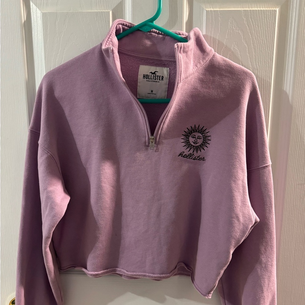 Hollister Lavender Half-Zip Pullover sweatshirt 🌞💜 - Picture 3 of 6